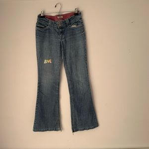 Y2K Jeans Low Cut Waistline Boot Cut Flair Denim Trendy Aesthetic